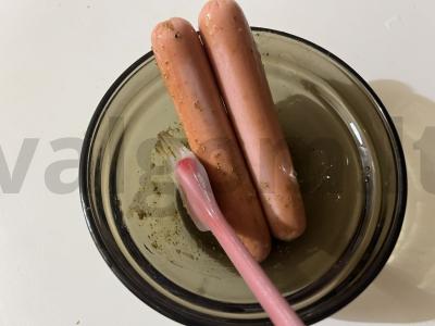 Skani salotos su rukola ir karamelizuotomis dešrelėmis Žingsnis 2