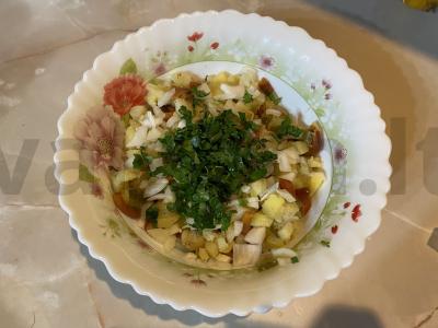 Vegetariškas grybų salotas Žingsnis 5