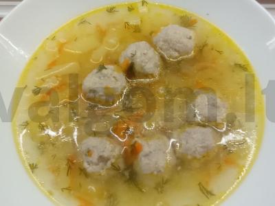 Sultingas sriuba su meatballs pagrindine nuotrauka