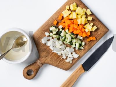 Vegetariškas menkės kepenėlių salotas Žingsnis 1