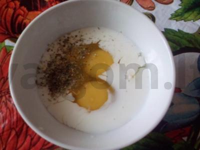 Omletas su salierais Žingsnis 1