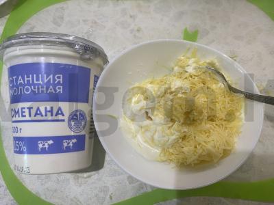 Baklažanai, įdaryti sūriu ir česnaku grietinės padaže Žingsnis 4