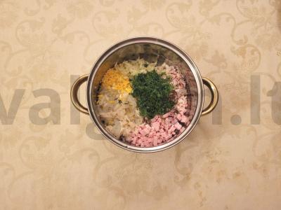 Pavasarinė okroška ant tanno su žolelėmis Žingsnis 4