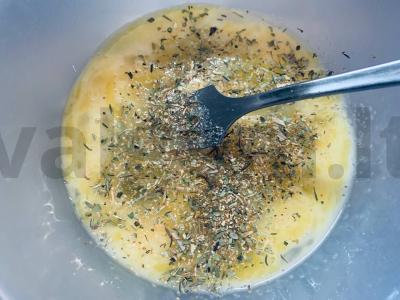 Avižų blynas su sūrio ir bekono įdaru Žingsnis 2