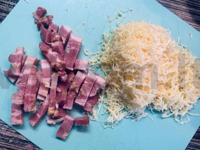 Avižų blynas su sūrio ir bekono įdaru Žingsnis 6