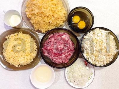 Švelni apkepas su faršu ir kopūstais orkaitėje Žingsnis 1