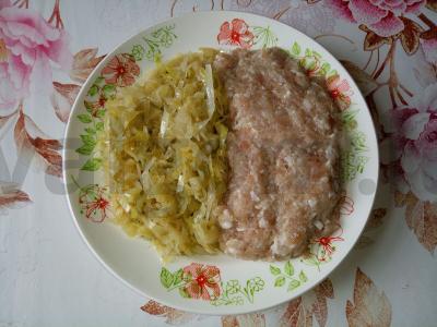 Koldūnai su vištienos faršu ir troškintomis kopūstais Žingsnis 2