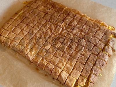 Biskvitinė kalva su kriaušėmis Žingsnis 3