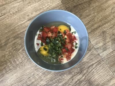 Omletas su pomidorais ir kalendra ant lavašo Žingsnis 3