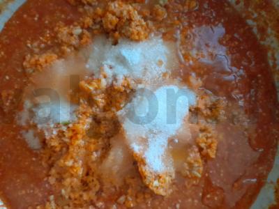 Aštrus adjika iš paprikos, pomidorų ir obuolių Žingsnis 6