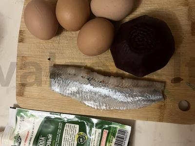 Kiaušiniai „Silkė po kailiu“ Žingsnis 1