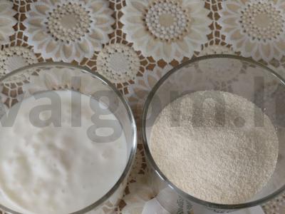 Mannikas su razinomis ir cukatais Žingsnis 1