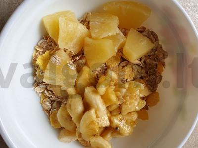 Sveikas pusryčių receptas su muesli „Saulės bučinys“ Žingsnis 4