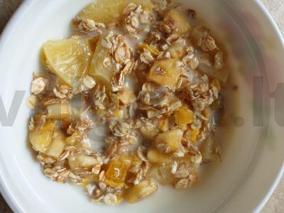 Sveikas pusryčių receptas su muesli „Saulės bučinys“ Žingsnis 5