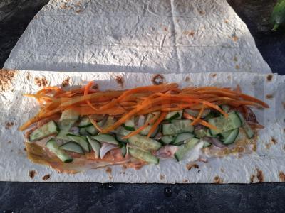 Namų šašlykas su kepta vištiena ir korėjietiška morkų salotomis Žingsnis 7