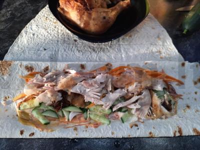 Namų šašlykas su kepta vištiena ir korėjietiška morkų salotomis Žingsnis 8