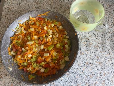 Daržovių asorti su vištienos širdelėmis Žingsnis 7