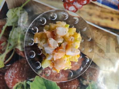 Olivjė su krevetėmis ir šviežiu agurku Žingsnis 15