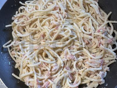 Itališka pasta su bekonu ir kiaušiniu Žingsnis 5