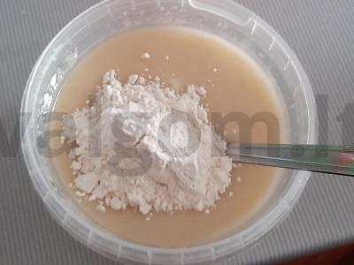 Mano pyragas be kiaušinių iš sausų pieno Žingsnis 4