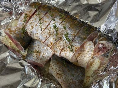 Kepta baltoji upėtakis su apelsinais Žingsnis 3