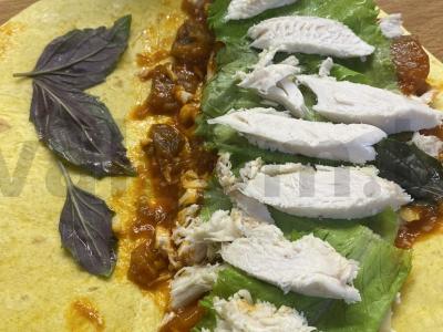 Tortilija su baklažanais ir vištiena Žingsnis 4