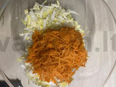 Aštrus salotas su grybais ir bekonu Žingsnis 2