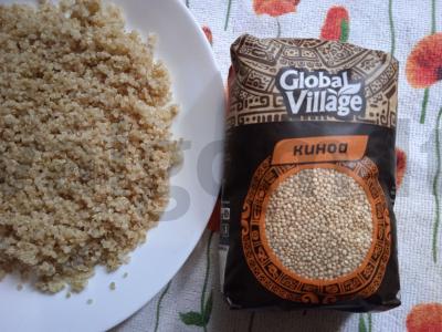 Kvinoos ir silpnai sūdyto upėtakio dubuo Žingsnis 1