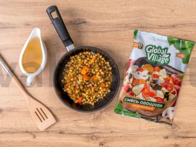 Maroko avinžirnių ir šaldytų daržovių troškinys Žingsnis 2