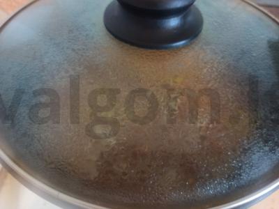 Grikių košė su keptu šonine ir daržovėmis Žingsnis 4