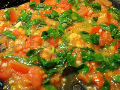 Raudona pupelė su pomidorais ir špinatais Žingsnis 3