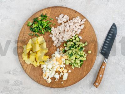 Klasikinė okroška ant išrūgų Žingsnis 1