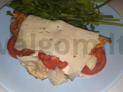 Avižų blynas su grybais pusryčiams pagrindine nuotrauka