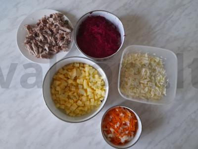 Borsčas su kiauliena pietums Žingsnis 2