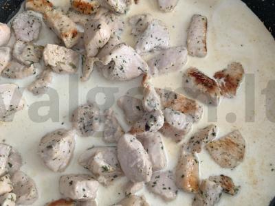 Makaronai su grietinėle ir kalakutiena Žingsnis 5