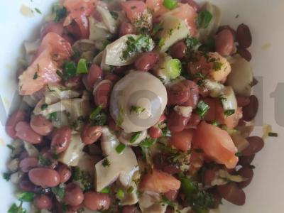 Grybų salotas su raudonaisiais pupelėmis ir česnaku Žingsnis 2