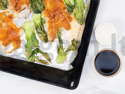 Menkių filė su švelniu miso padažu ir bok choy kopūstu Žingsnis 3