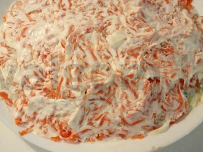 Sluoksniuotas salotas „Daržovių pyragas“ Žingsnis 2