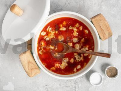 Pomidorų sriuba su kalakutiena ir vištiena Žingsnis 2