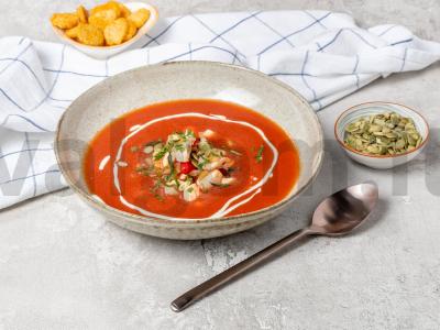 Pomidorų sriuba su kalakutiena ir vištiena pagrindine nuotrauka