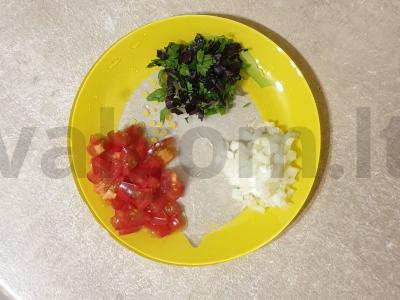 Italų dešrainis su parmezanu ir vyšniniais pomidorais Žingsnis 3