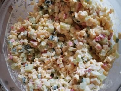 Krabų salotas su stambia druska Žingsnis 4