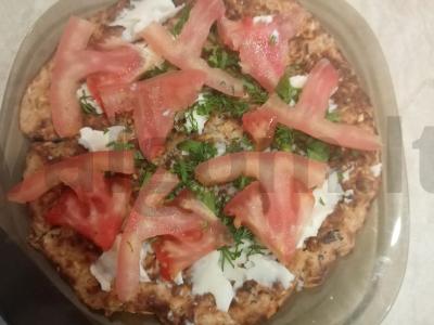 Avižų ir pupelių paplotėlis su pomidorų ir sūrio įdaru Žingsnis 3