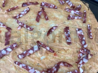 Pica „Labas rytas“ su dešra ir raudonuoju svogūnu Žingsnis 2