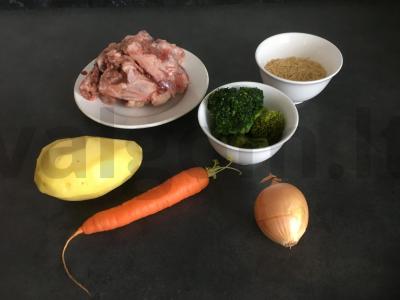 Šiltas vištienos sriuba su brokoliais Žingsnis 1