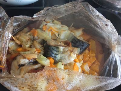 Skumbrė su daržovėmis orkaitėje Žingsnis 3