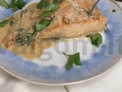 Lašiša grietinėlės padaže pagrindine nuotrauka