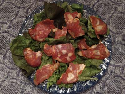 Salotas su sūrio dešra ir sausainiais Žingsnis 3