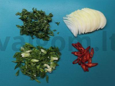 Aštrus kalakutienos kepenėlių patiekalas indonezietiškai Žingsnis 1