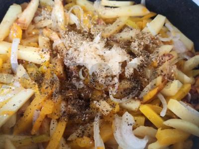 Kepta moliūgų su bulvėmis ir svogūnais Žingsnis 6